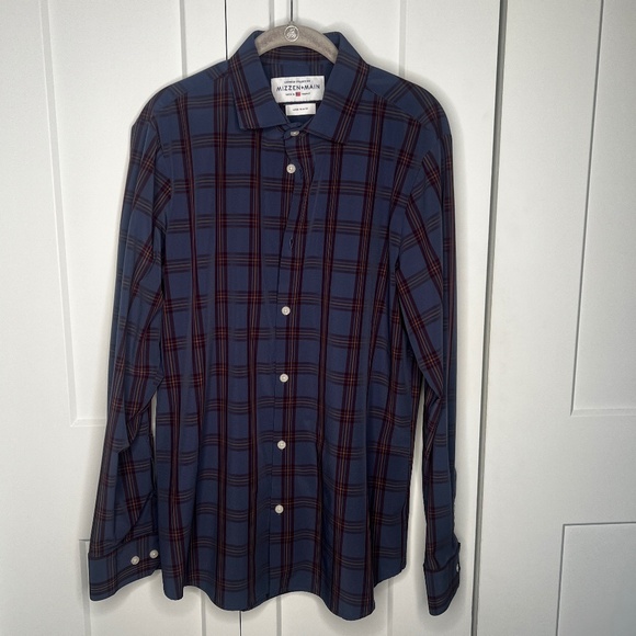 Mizzen + Main Leeward Collection Trim Fit Plaid Shirt Men's Size Large - Picture 1 of 5